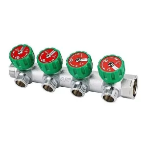 Коллектор регулирующий VARMEGA 3/4″ 4 х 3/4″ЕК хромированный VMMM01-C05154
