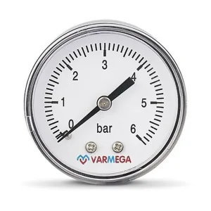 Манометр VARMEGA аксиальный 50 мм, 6 бар, 1/4″, VMMT08-500602