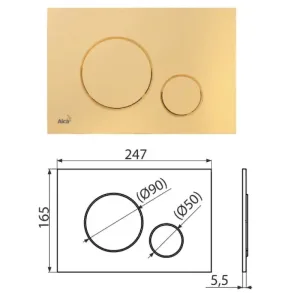 Клавиша для систем инсталляции (золотой) M675 (AlcaPlast)