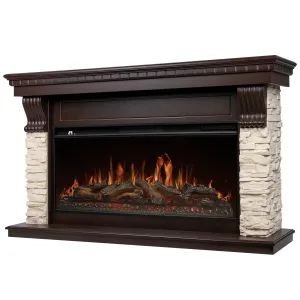 Портал Firelight Michigan 40 камень молочный, шпон темный дуб