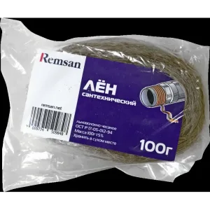 Лен сантехнический трепаный в пакетах ZIP-LOCK 100г. Remsan