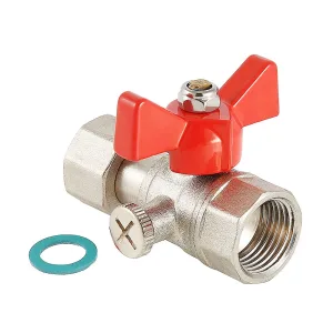 Кран шар. Valtec VT.807.N.0402 для подключения манометра ВР 1/2″х1/4″