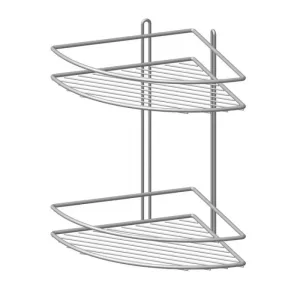 Полка угловая (4894-2/ХПУОВ-2) 2 яруса, овал, 20*20*38, хром