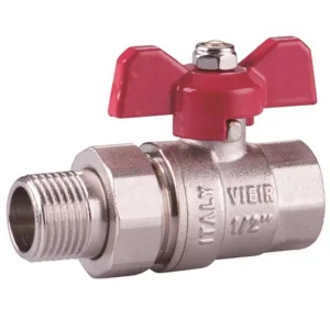 Кран ViEiR шаровый с американкой 1 1/4″ НВ, кр. бабочка VR204-04