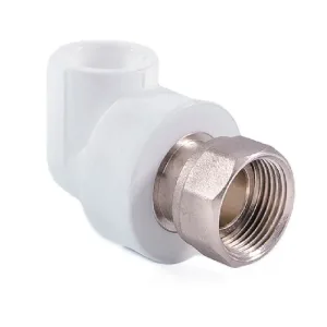 Угольник PPR белый с накидной гайкой 25 х1″ Remsan