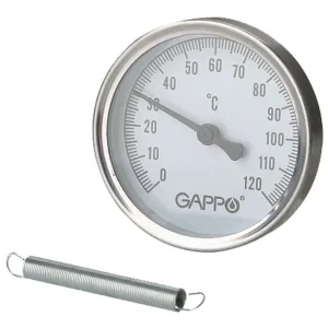 Термометр Gappo биметаллический накладной с пружиной 1"-2" x 0-120C
