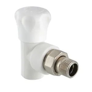 Вентиль PPR белый 25 х 3/4″ НР для радиатора угловой «VALTEC » (VTp.718.V)