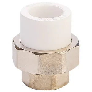 Муфта комбинированная ППР разъемная PPRC ВР 20х1″ Lammin внутренняя резьба, белая (уп. 20 шт)