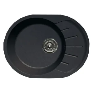 Мойка комп. GRANFEST QUARZ GF-Z 58 617*480 (черный),овальная с крылом