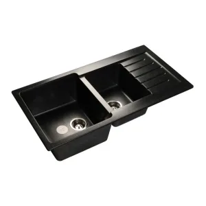 Мойка комп. GRANFEST Practic P980KL (980х510) Черный 2 чаши+крыло,прямоугольная