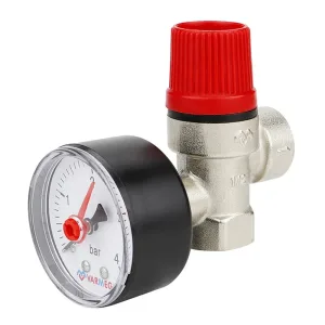 Клапан предохранительный VARMEGA мембранный VM16614 ВР-ВР, 1/2″, 3 бар, с манометром