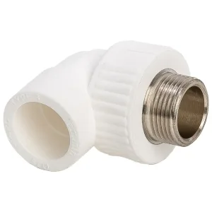 Угольник комбинированный полипропиленовый PPRC НР 25х1/2″ наружная резьба, белый)