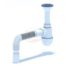 Сифон АНИ 1 1/2″*40 с литым выпуском, с гибкой трубой 40*40 (С0505)