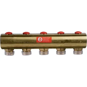 Коллектор Giacomini с отсечными клапанами 1″ x 3/4″E /5, R553SY045
