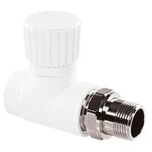 Вентиль TEBO бел. PP-R для радиаторов прямой 1v 25х3/4" (5/50), арт. 030060404