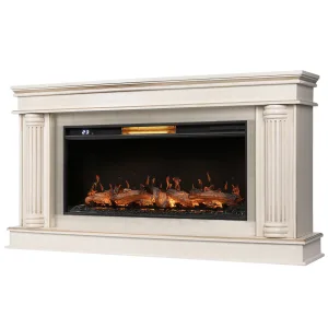 Каминокомплект: Очаг Royal Thermo Aurora RTFP/P-AR40LS, портал Olympia 42/40/36, сл. кость с зол. па
