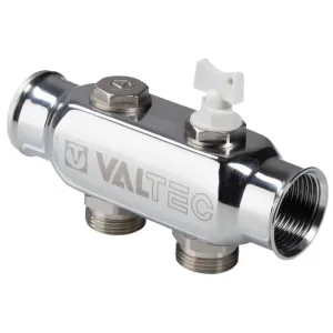 Коллектор VALTEC VTc.505.SS.060504 из нерж. стали с м-о расст. вых. 50 мм 1″х3/4″ 4 вых. евроконус