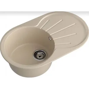 Мойка комп. GRANFEST Rondo GF-R750L (460×750) кашемир,овальная с крылом