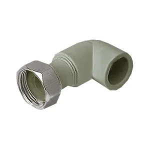 Угольник PPR серый с накидной гайкой 20 х 3/4″ ФД-пласт (7587)
