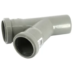 Тройник Ostendorf 50/50х45 HTEA Внутр.кан. PPS серый