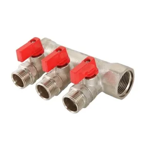 Коллектор с шаровыми кранами НР Ду 25х15 — 2 вых VALTEC (VTc.580.N.0602)