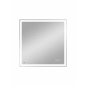 Зеркало MARONI (Rasario LED) 700×700 часы + антизапотевание