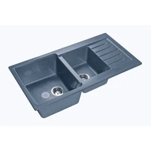Мойка комп. GRANFEST Practic P980KL (980х510) Графит 2 чаши+крыло,прямоугольная