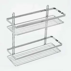 Полка прямая «Lider» (4261) 2 яруса, плоский борт, 11*33*34, хром