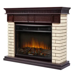 Каминокомплект: Очаг Electrolux 2720RLS N, портал Bricks 25 камень беж, шпон т.д.