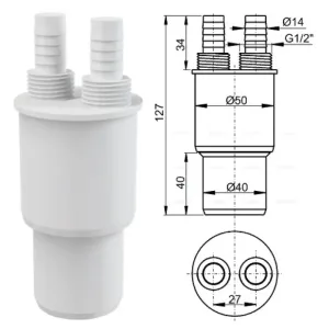 Переходная муфта 40/50?G1/2″ AKS6 (AlcaPlast)