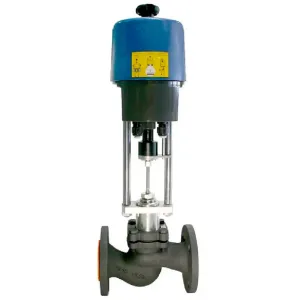 Клапан двухходовой ADL DN65 PN16 ф/ф dP13bar, Tmax 250C с приводом, КМ225Ф -065-63,0/СМП2,7А-24В