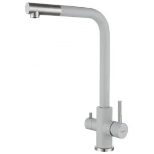 Смеситель GranFest QUARZ Z-5421 Г обр. D-35mm,Серый с краном для фильтр.воды