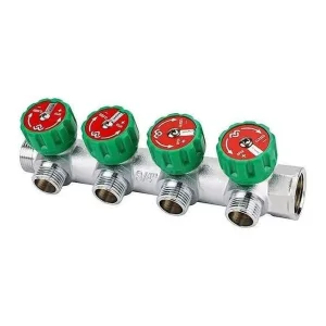 Коллектор регулирующий VARMEGA 3/4″ 4 х 3/4″ЕК хромированный VM14614