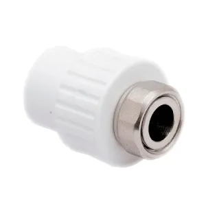 Муфта PPR белая с накидной гайкой 20 х 1/2″ РТП