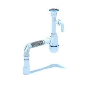 Сифон Ани 1 1/4″*40 с отводом стиральной машины, с гибкой трубой 40×40/50 С1315