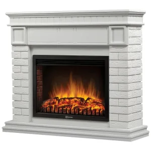 Портал Firelight Bricks 25 камень белый, белая эмаль