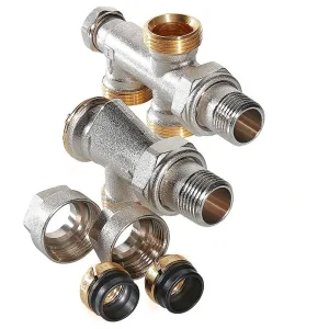 Узел бокового подключения при нижней разводке 1/2″х100х3/4″ (Valtec VT.225.K.N)(двухтруб)