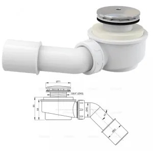 Сифон для душевого поддона, хром A471CR-50 (AlcaPlast)