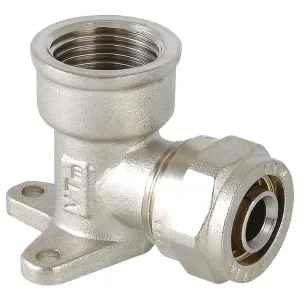 Угольник обжимной с креплением с ВР 16*1/2″ внутренняя резьба (Valtec) VTm.354