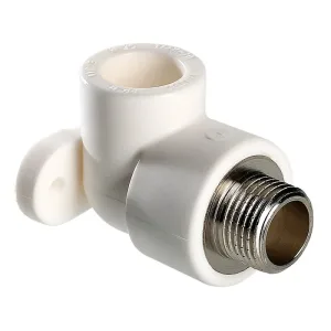 Угольник PPR белый с креплением НР 25 х 1/2″ «VALTEC» (VTp.755.0.02504)