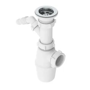Сифон бутылочный 1 1/2″х40 большой колбой с отводом с/м (TIVOLI)