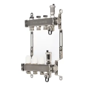 Коллектор Royal Thermo нерж. в сборе универсальный 1″ ВР-3/4″ НР с автомат. воздухоотвод-ми 3 вых.