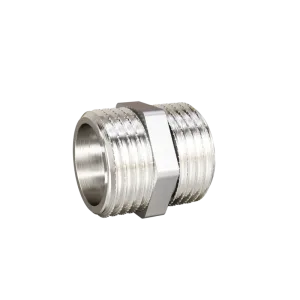 Ниппель LD DN20 (3/4″) НР/НР латунь никель