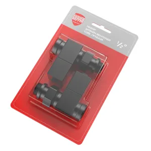 Набор дизайн-вентилей Royal Thermo CUBE, прямой (черный) 1/2″