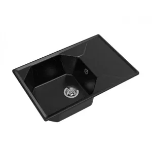 Мойка комп. GRANFEST UNIQUE GF-U-740L (740х500) Черный,прямоугольная с крылом