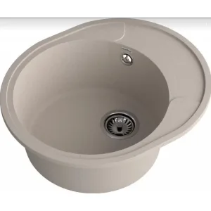 Мойка комп. GRANFEST URBAN 857L (570×480) песочный овальная с крылом