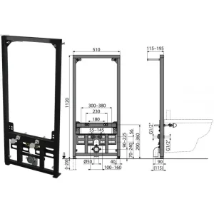 Система инсталляции для биде A105/1120 (AlcaPlast)
