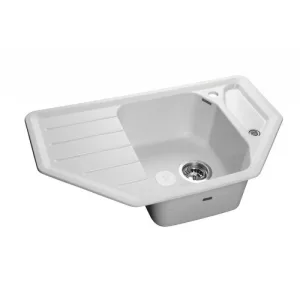 Мойка комп. GRANFEST Corner GF-C800E (800х500) Иней,угловая с крылом