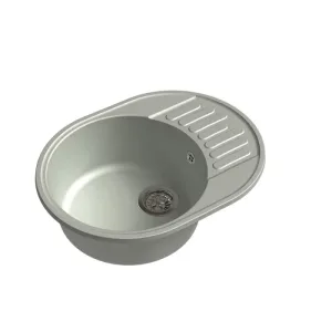 Мойка комп. GRANFEST QUARZ GF-Z 58 617*480 (серый),овальная с крылом