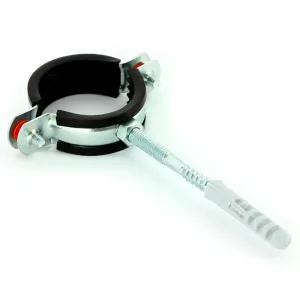 Хомут Uni-Fitt 2 1/2″ (75-80 мм) с резиновым уплотнителем, шпилькой и дюбелем